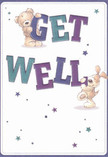 Radiating playful positivity, this get well card sets a cheerful scene that could have been inspired by a walk along Welling High Street on a sunny day. Two adorable figures-a loveable teddy bear and an excitable, floppy-eared puppy-make the bold message of 'Get Well' leap from the page, each letter glowing in lush teal and purple against a soft cream backdrop. Wisps of sparkling stars, cast in twilight shades of blue and mauve, drift above and around, conjuring a whimsical, hopeful air not unlike the feeling of blooming wildflowers in Bellegrove Road's neighbourhood gardens. The bear's fluffy texture and the puppy's gentle, velvety ears are illustrated with such inviting detail that their reassuring embrace is almost tangible. This card delivers not only a warm wish for recovery, but also a tangible sense of the compassion and expertise Welling Florist brings to every hand-crafted bouquet delivered throughout the local community-a thoughtful companion for anyone in need of healing and heartfelt cheer.